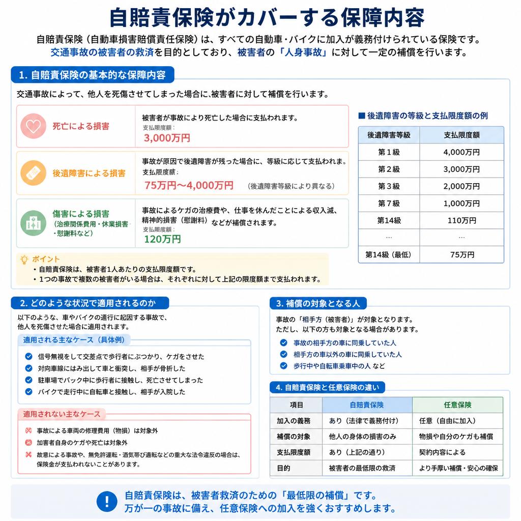 自賠責保険の保障内容